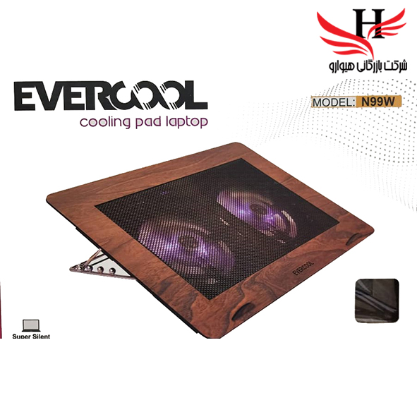 تصویر کول پد دو فن  طرح چوبی EVERCOOL-N99W