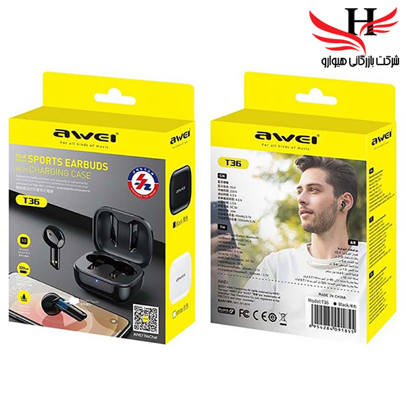 تصویر هندزفري بلوتوث ايرپاد اوی AWEI-T36