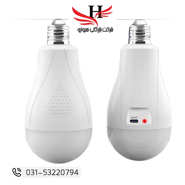 لامپ شارژی سرپیچدار NEL-HL-E05L با باتری لیتیوم 5000 میلیآمپر و شارژ USB Type-C