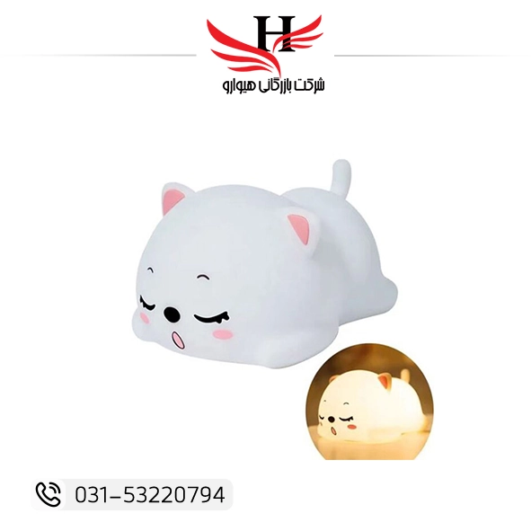 تصویر چراغ خواب سیلیکونی طرح گربه SNORING CAT-ZH-168