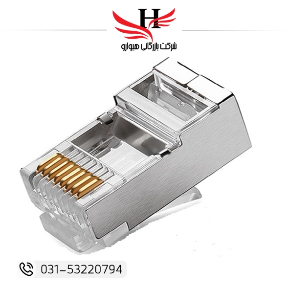 تصویر سوکت شبکه Cat6 Rj45 فلزی Sftp ضد نویز (تکی)