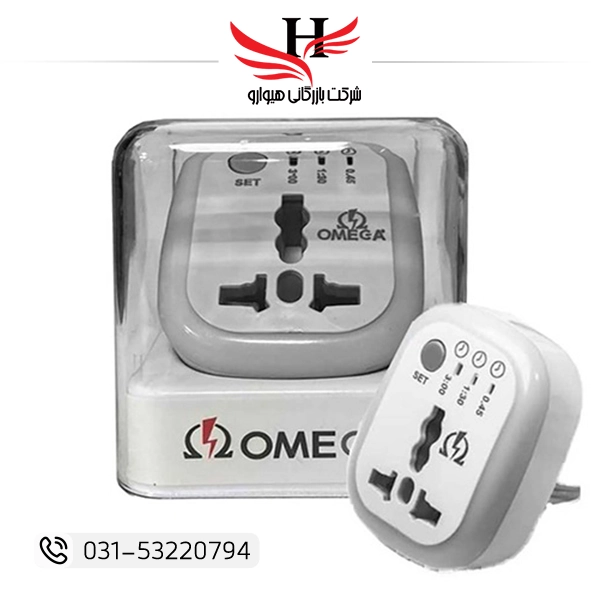 تصویر تبديل 3 به 2 برق امگا تايمر دار OMEGA-M100 LED